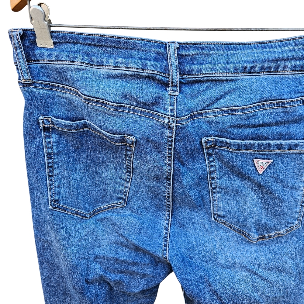 Guess Blue Ripped Skinny Jeans Women Size 31 - Picture 14 of 16